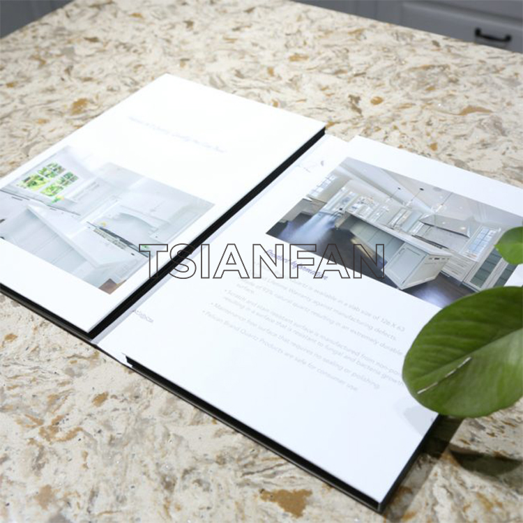 4 Pages Sample Folder Book For Stone Quartz Acrylic Wood Sample Stone Display PY063