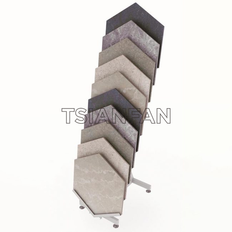 Hexagonal Metal Display Stand For Ceramic Tile Sample Display