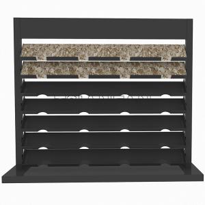 Metal Stone Sample Display Racks Black Marble Display Stand