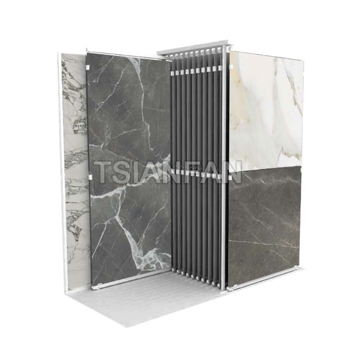 Ceramic Tile Slab Display Stand, Quartz Stone Slab Sliding Display Stand st75