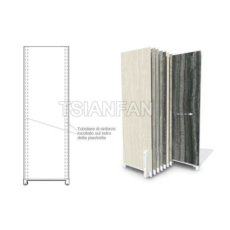 Wooden Floor, Ceramic Tile Slab, Quartz Stone Slab Sliding Display Rack st-76